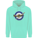 Hawker Hurricane With RAF Ensign Childrens Kids Hoodie Peppermint