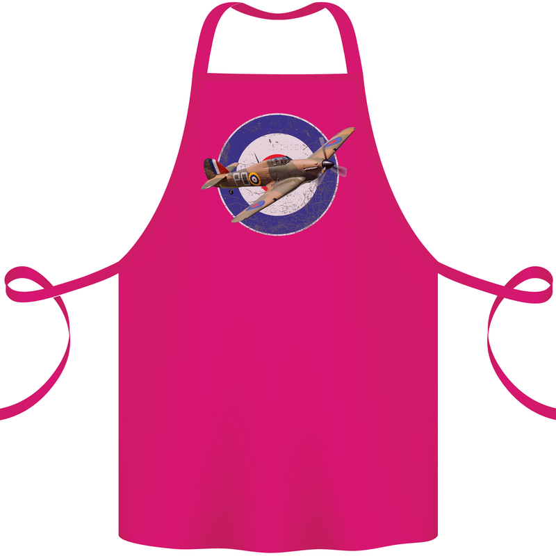 Hawker Hurricane With RAF Ensign Cotton Apron 100% Organic Pink