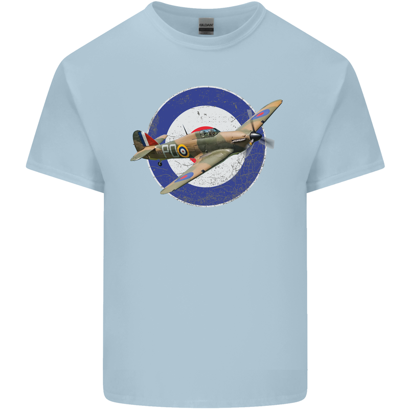 Hawker Hurricane With RAF Ensign Kids T-Shirt Childrens Light Blue