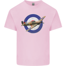 Hawker Hurricane With RAF Ensign Kids T-Shirt Childrens Light Pink