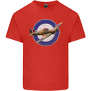 Hawker Hurricane With RAF Ensign Kids T-Shirt Childrens Red