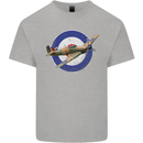 Hawker Hurricane With RAF Ensign Kids T-Shirt Childrens Sports Grey