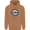 Hawker Hurricane With RAF Ensign Mens 80% Cotton Hoodie Caramel Latte