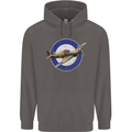 Hawker Hurricane With RAF Ensign Mens 80% Cotton Hoodie Charcoal