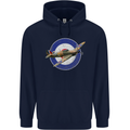 Hawker Hurricane With RAF Ensign Mens 80% Cotton Hoodie Navy Blue