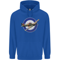 Hawker Hurricane With RAF Ensign Mens 80% Cotton Hoodie Royal Blue