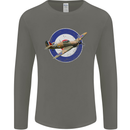 Hawker Hurricane With RAF Ensign Mens Long Sleeve T-Shirt Charcoal