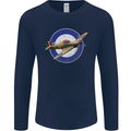 Hawker Hurricane With RAF Ensign Mens Long Sleeve T-Shirt Navy Blue