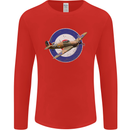 Hawker Hurricane With RAF Ensign Mens Long Sleeve T-Shirt Red