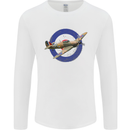 Hawker Hurricane With RAF Ensign Mens Long Sleeve T-Shirt White