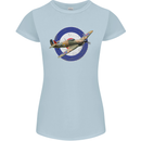 Hawker Hurricane With RAF Ensign Womens Petite Cut T-Shirt Light Blue
