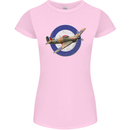 Hawker Hurricane With RAF Ensign Womens Petite Cut T-Shirt Light Pink
