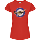 Hawker Hurricane With RAF Ensign Womens Petite Cut T-Shirt Red