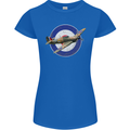 Hawker Hurricane With RAF Ensign Womens Petite Cut T-Shirt Royal Blue
