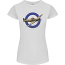 Hawker Hurricane With RAF Ensign Womens Petite Cut T-Shirt White