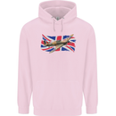 Hawker Hurricane with the Union Jack Childrens Kids Hoodie Light Pink
