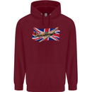Hawker Hurricane with the Union Jack Childrens Kids Hoodie Maroon