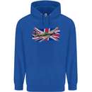 Hawker Hurricane with the Union Jack Childrens Kids Hoodie Royal Blue