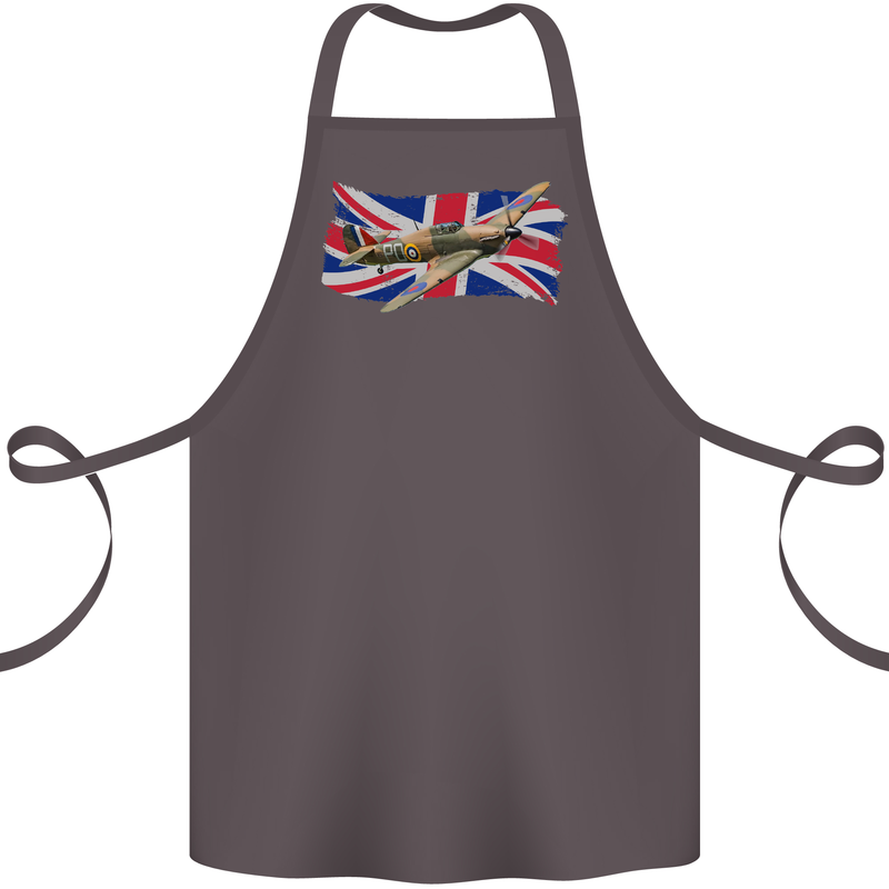 Hawker Hurricane with the Union Jack Cotton Apron 100% Organic Dark Grey