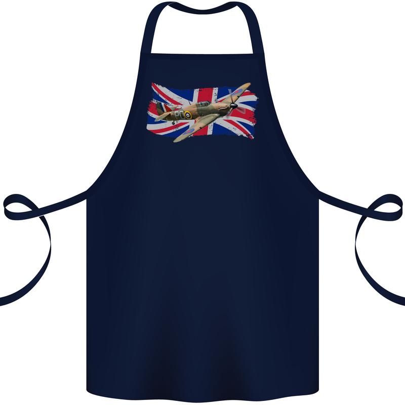 Hawker Hurricane with the Union Jack Cotton Apron 100% Organic Navy Blue