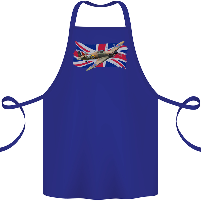 Hawker Hurricane with the Union Jack Cotton Apron 100% Organic Royal Blue