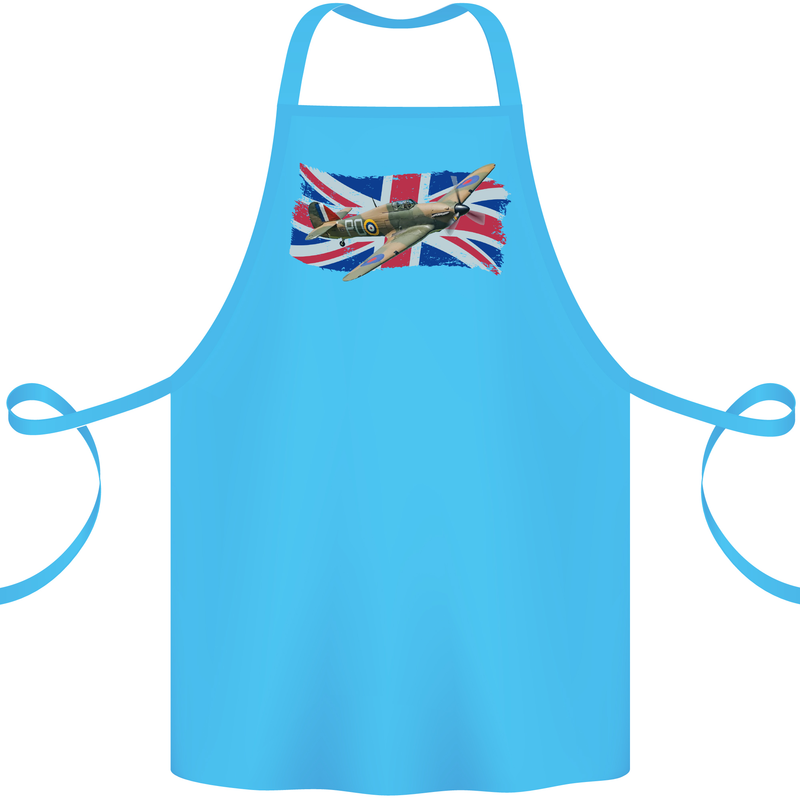 Hawker Hurricane with the Union Jack Cotton Apron 100% Organic Turquoise