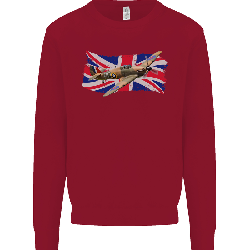Hawker Hurricane with the Union Jack Kids Sweatshirt Jumper Red