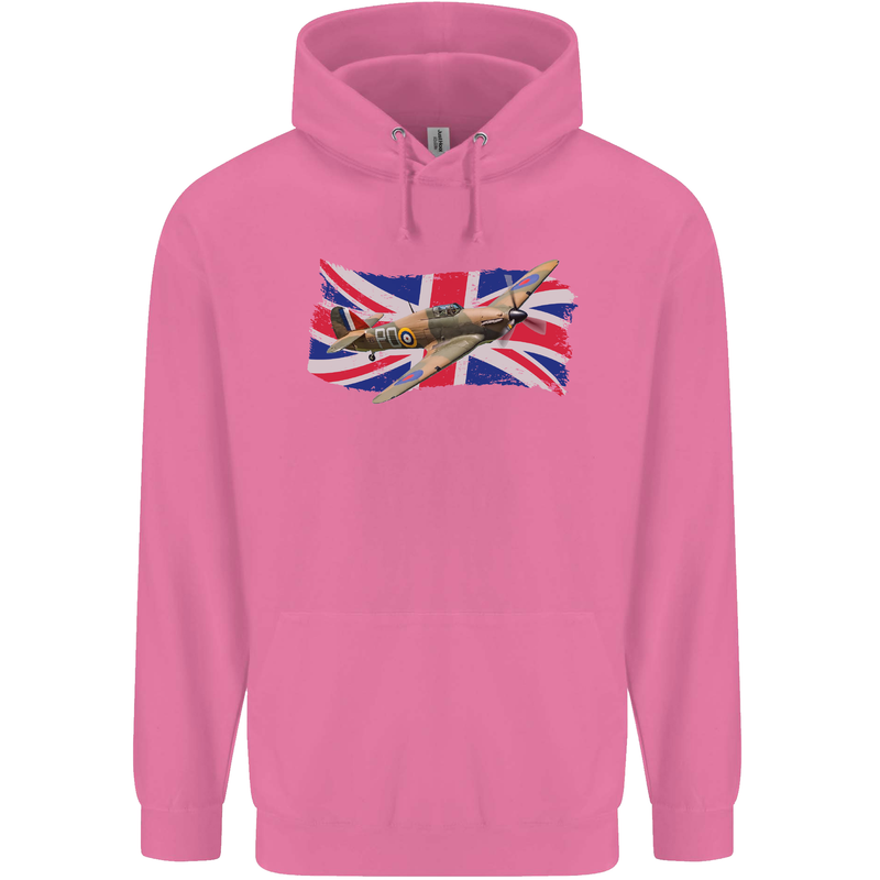 Hawker Hurricane with the Union Jack Mens 80% Cotton Hoodie Azelea