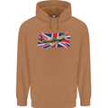 Hawker Hurricane with the Union Jack Mens 80% Cotton Hoodie Caramel Latte
