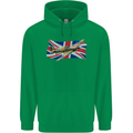 Hawker Hurricane with the Union Jack Mens 80% Cotton Hoodie Irish Green