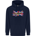Hawker Hurricane with the Union Jack Mens 80% Cotton Hoodie Navy Blue