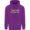 Hawker Hurricane with the Union Jack Mens 80% Cotton Hoodie Purple