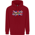 Hawker Hurricane with the Union Jack Mens 80% Cotton Hoodie Red