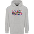 Hawker Hurricane with the Union Jack Mens 80% Cotton Hoodie Sports Grey