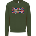 Hawker Hurricane with the Union Jack Mens Sweatshirt Jumper Forest Green
