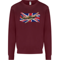 Hawker Hurricane with the Union Jack Mens Sweatshirt Jumper Maroon