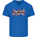 Hawker Hurricane with the Union Jack Mens V-Neck Cotton T-Shirt Royal Blue