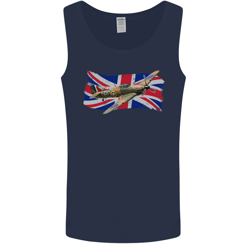 Hawker Hurricane with the Union Jack Mens Vest Tank Top Navy Blue
