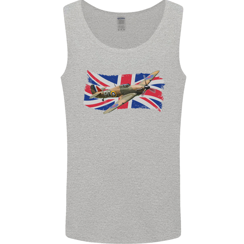 Hawker Hurricane with the Union Jack Mens Vest Tank Top Sports Grey