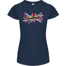 Hawker Hurricane with the Union Jack Womens Petite Cut T-Shirt Navy Blue