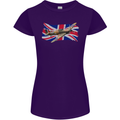 Hawker Hurricane with the Union Jack Womens Petite Cut T-Shirt Purple