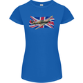 Hawker Hurricane with the Union Jack Womens Petite Cut T-Shirt Royal Blue