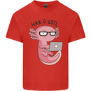 Haxolotl Computer Hacking Axolotl Mens Cotton T-Shirt Tee Top Red