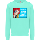 He's out on His Motorbike Biker Motorcycle Mens Sweatshirt Jumper Peppermint