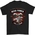 Head Power Motorcycle Motorbike Biker Mens T-Shirt Cotton Gildan Black
