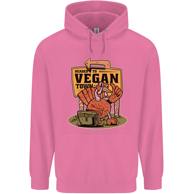 Heading to Vegan Town Funny Turkey Childrens Kids Hoodie Azalea