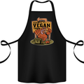 Heading to Vegan Town Funny Turkey Cotton Apron 100% Organic Black
