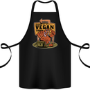 Heading to Vegan Town Funny Turkey Cotton Apron 100% Organic Black