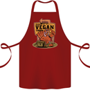 Heading to Vegan Town Funny Turkey Cotton Apron 100% Organic Maroon
