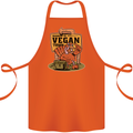 Heading to Vegan Town Funny Turkey Cotton Apron 100% Organic Orange